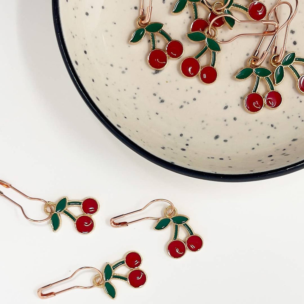 Red Cherries Stitch Markers