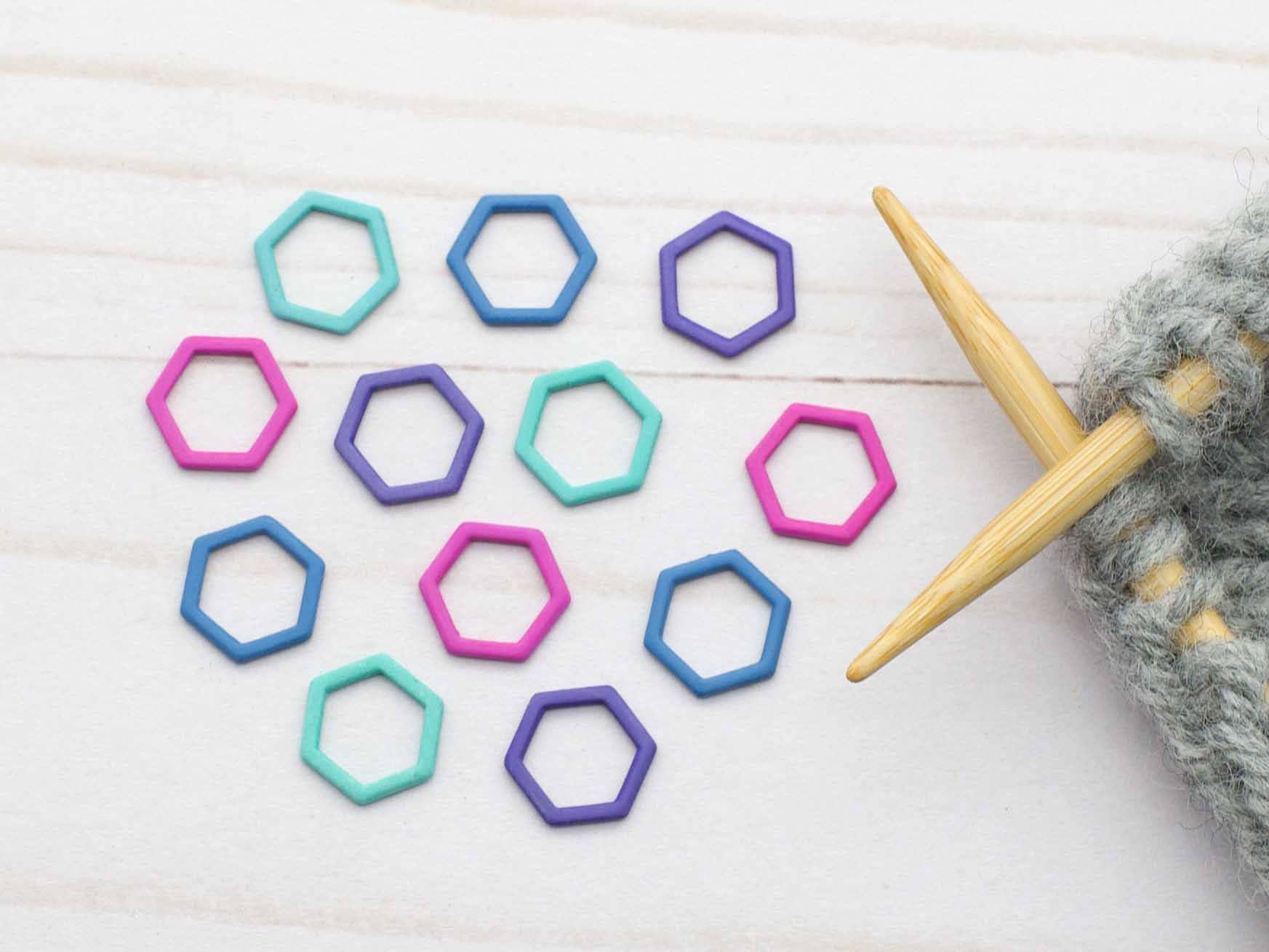 Colorful Hexagon | Stitch Markers: Colorful Mix