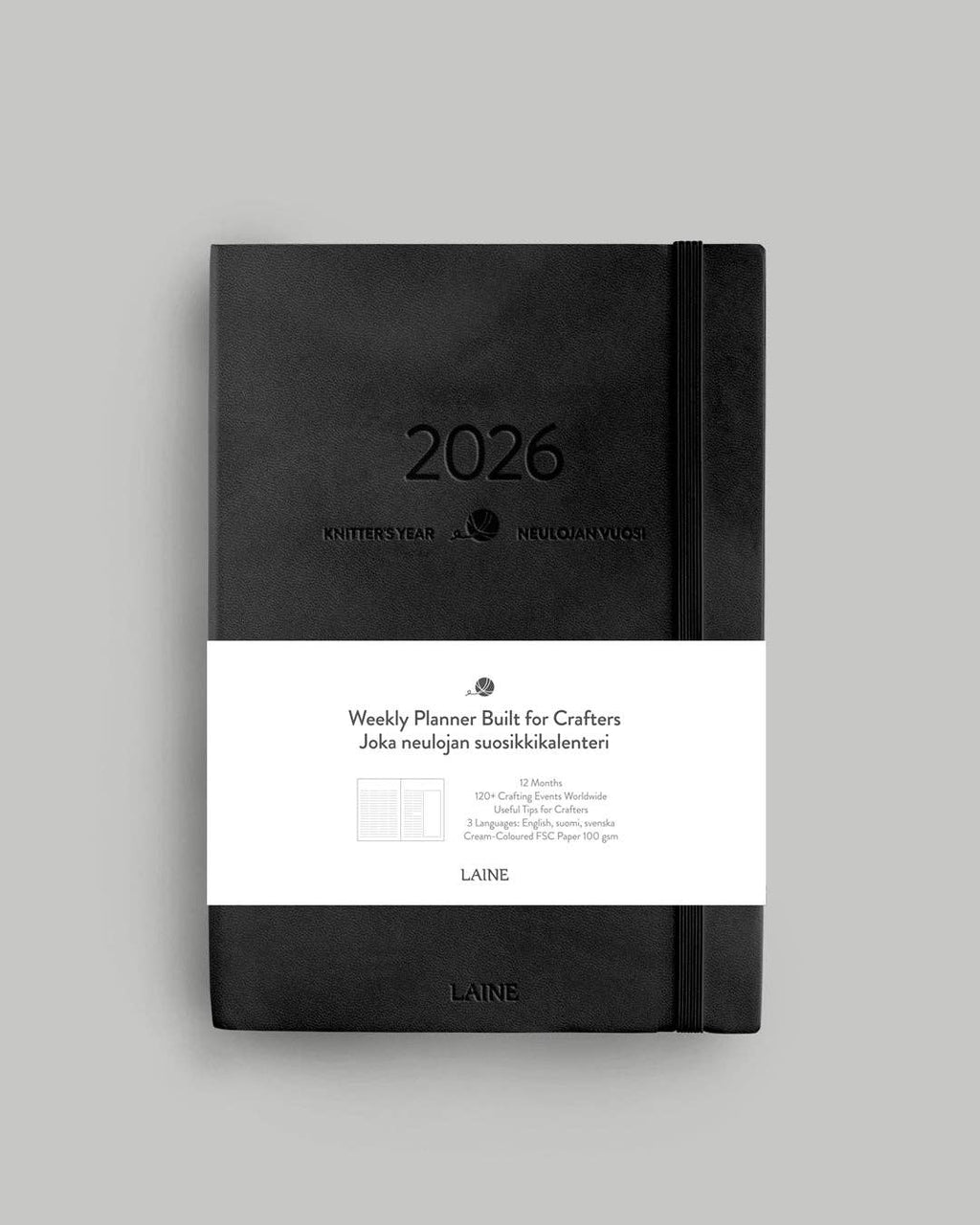 Knitter’s Year 2026 weekly planner: Black