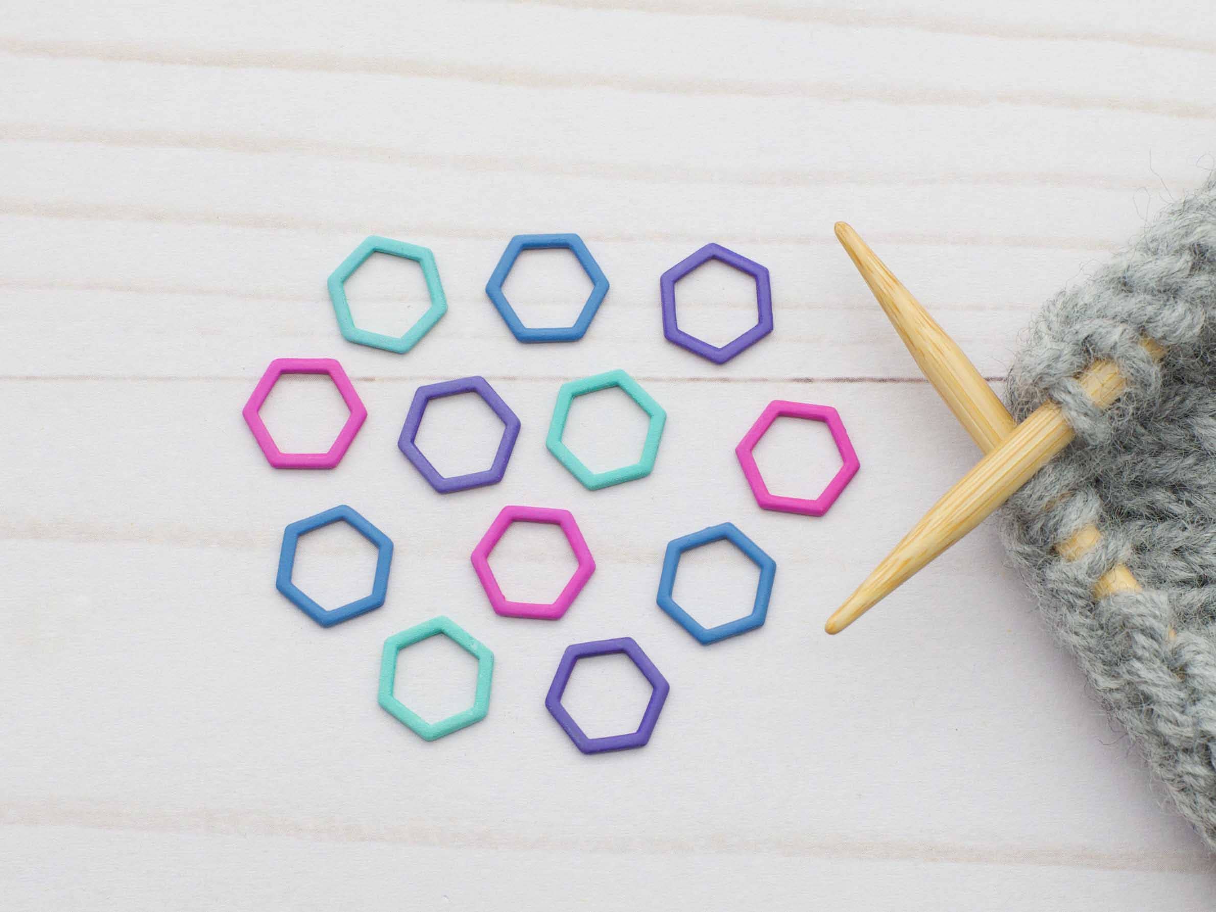 Colorful Hexagon | Stitch Markers: Colorful Mix