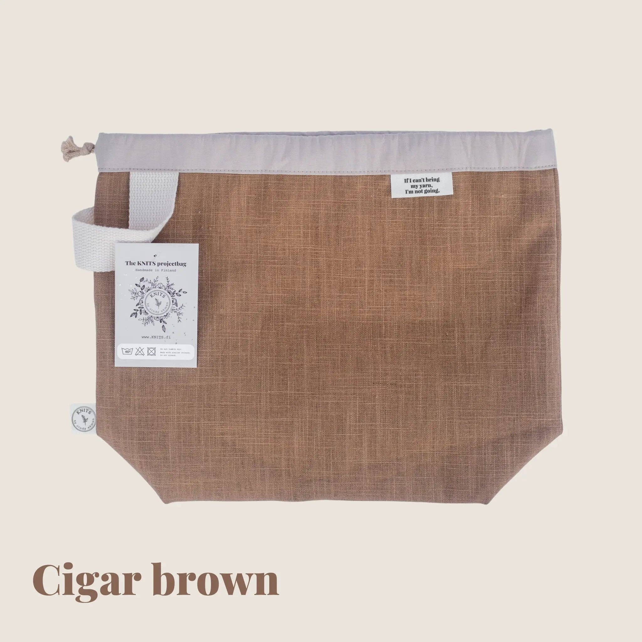 The KNITS project bag: Cigar brown