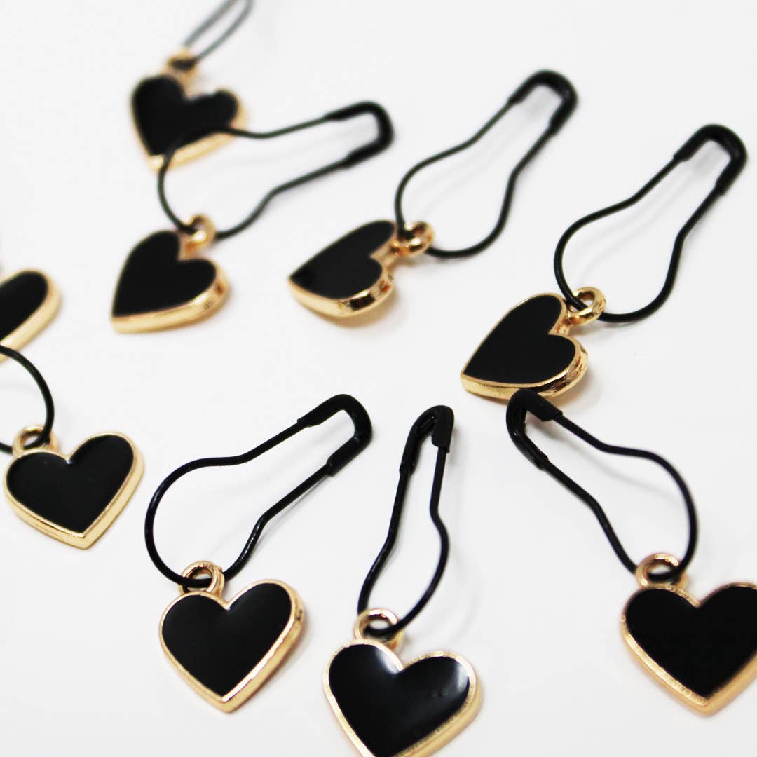 Black Hearts Stitch Markers
